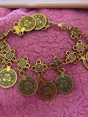 Gold Coin Charm Anklet - Women's Boho Coin Anklet